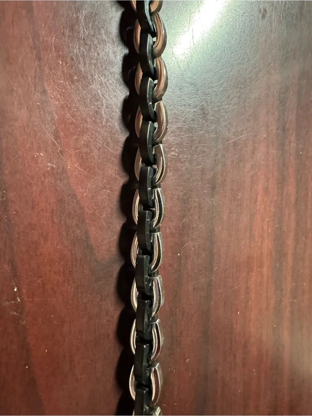 Steel Nation Mens Two Tone Stainless Steel Horseshoe Chain Bracelet